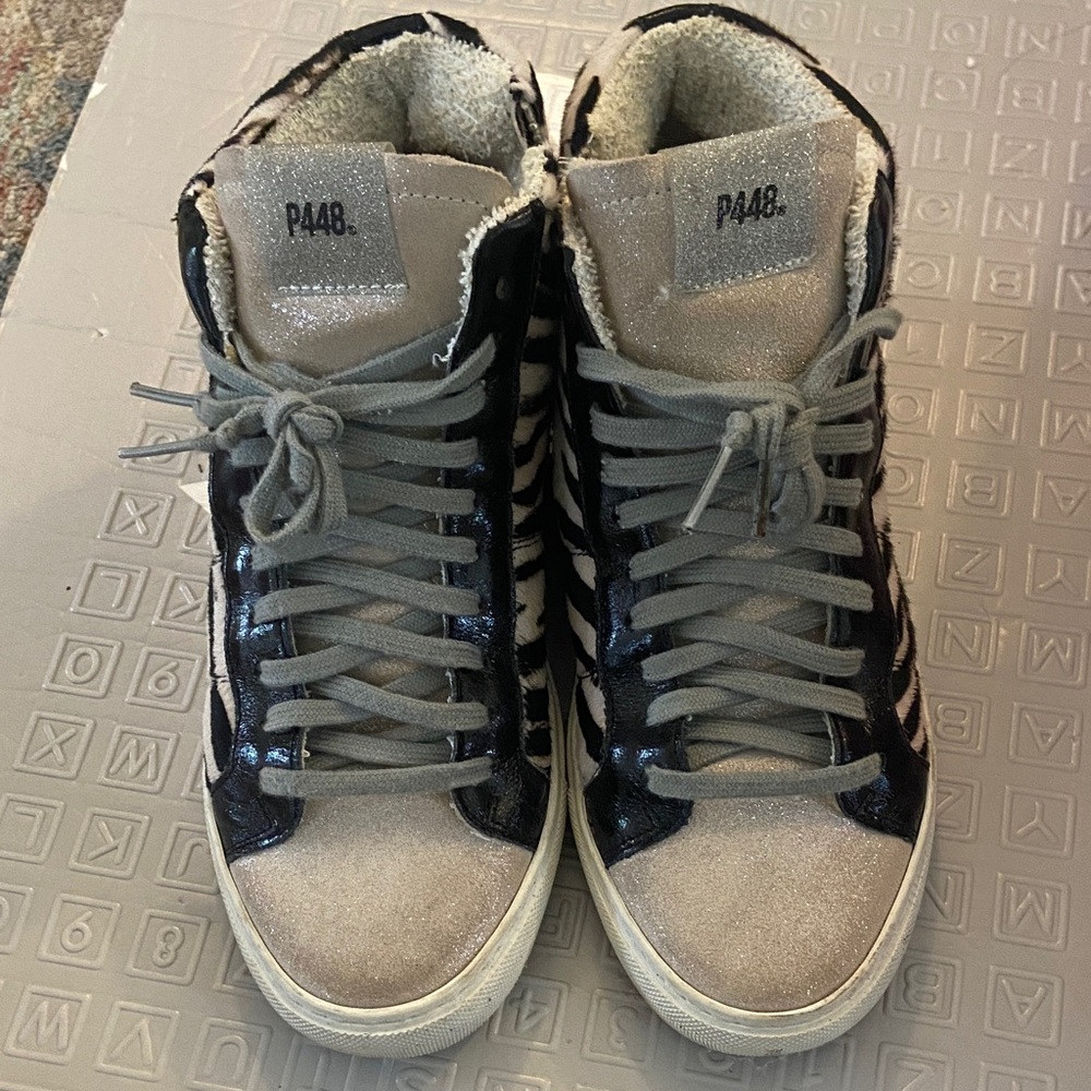 P448 Black and Gray High-Top Sneakers